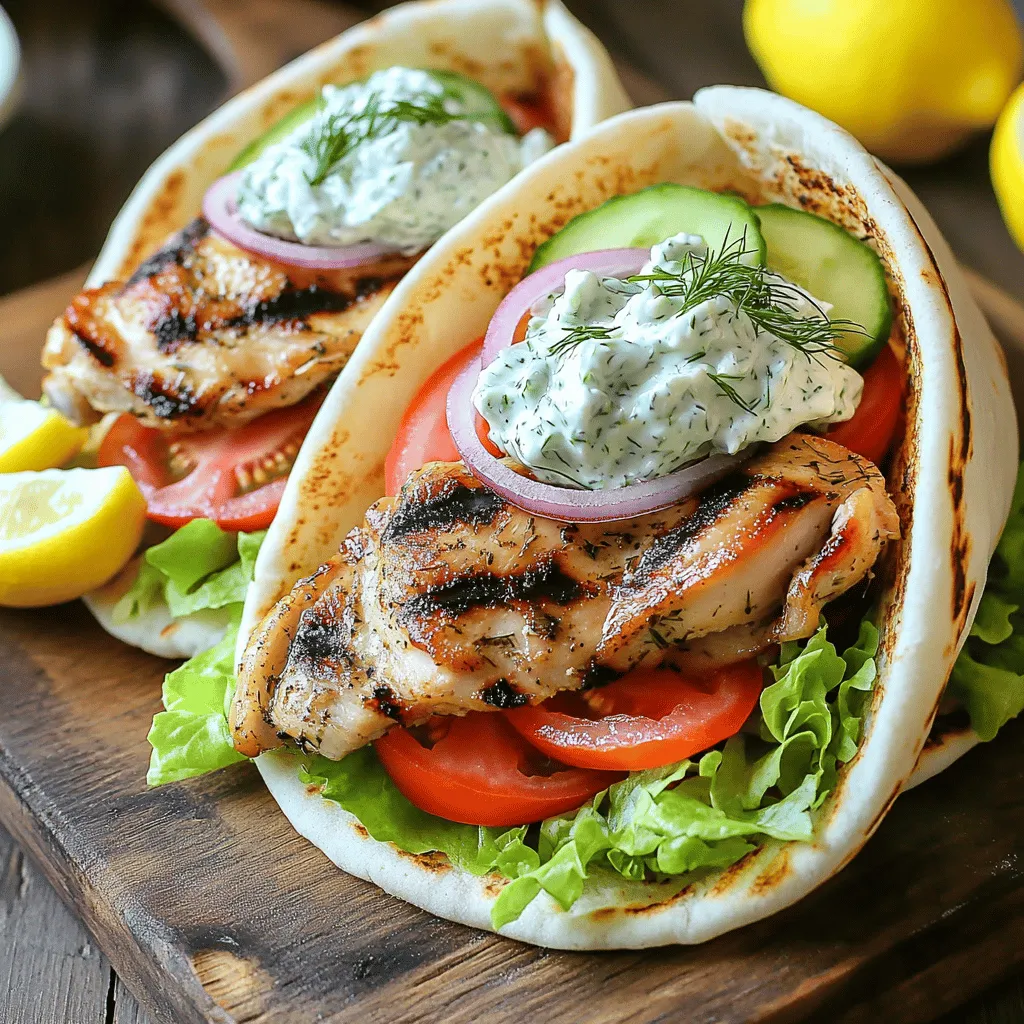 - 1 lb boneless, skinless chicken thighs - 4 pita breads - 3 tablespoons olive oil - 2 teaspoons dried oregano - 1 teaspoon garlic powder - 1 teaspoon onion powder - ½ teaspoon paprika - Salt and pepper to taste