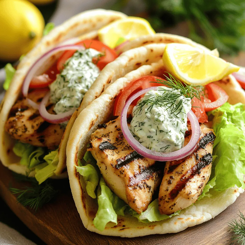 Greek Chicken Gyros with Homemade Tzatziki Delight