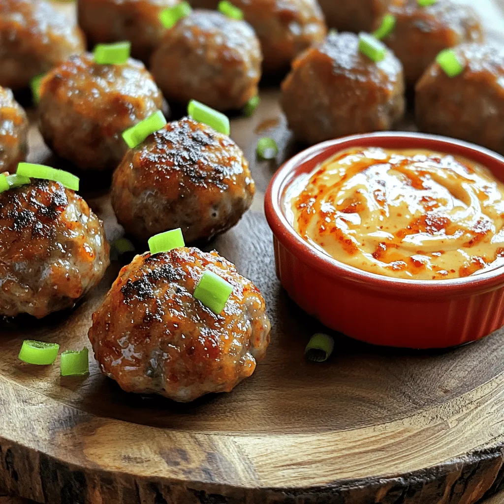 Korean BBQ Meatballs with Spicy Mayo Dip Delight