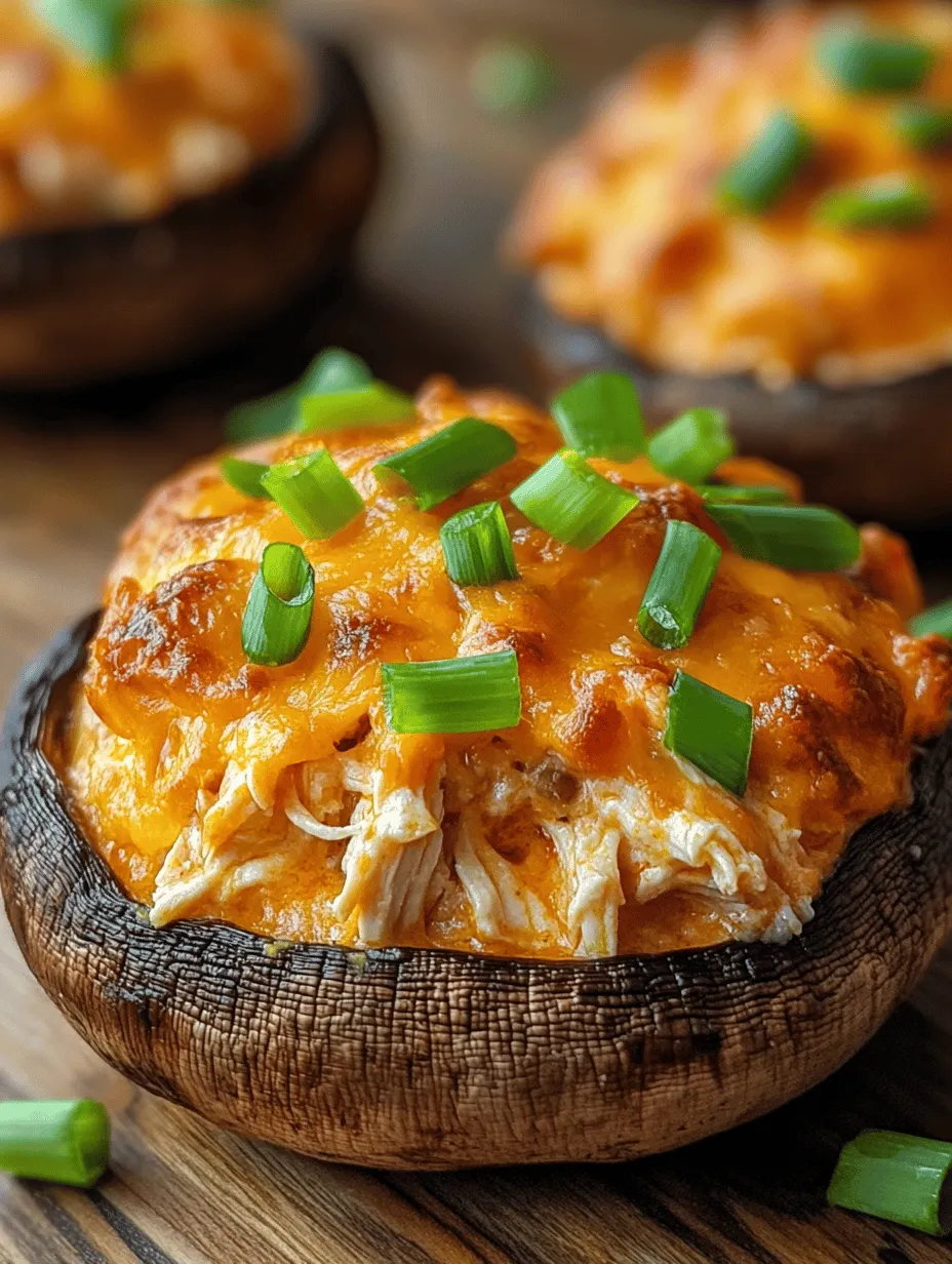 Buffalo Chicken Dip Stuffed Baked Mushrooms: A Flavorful Fusion