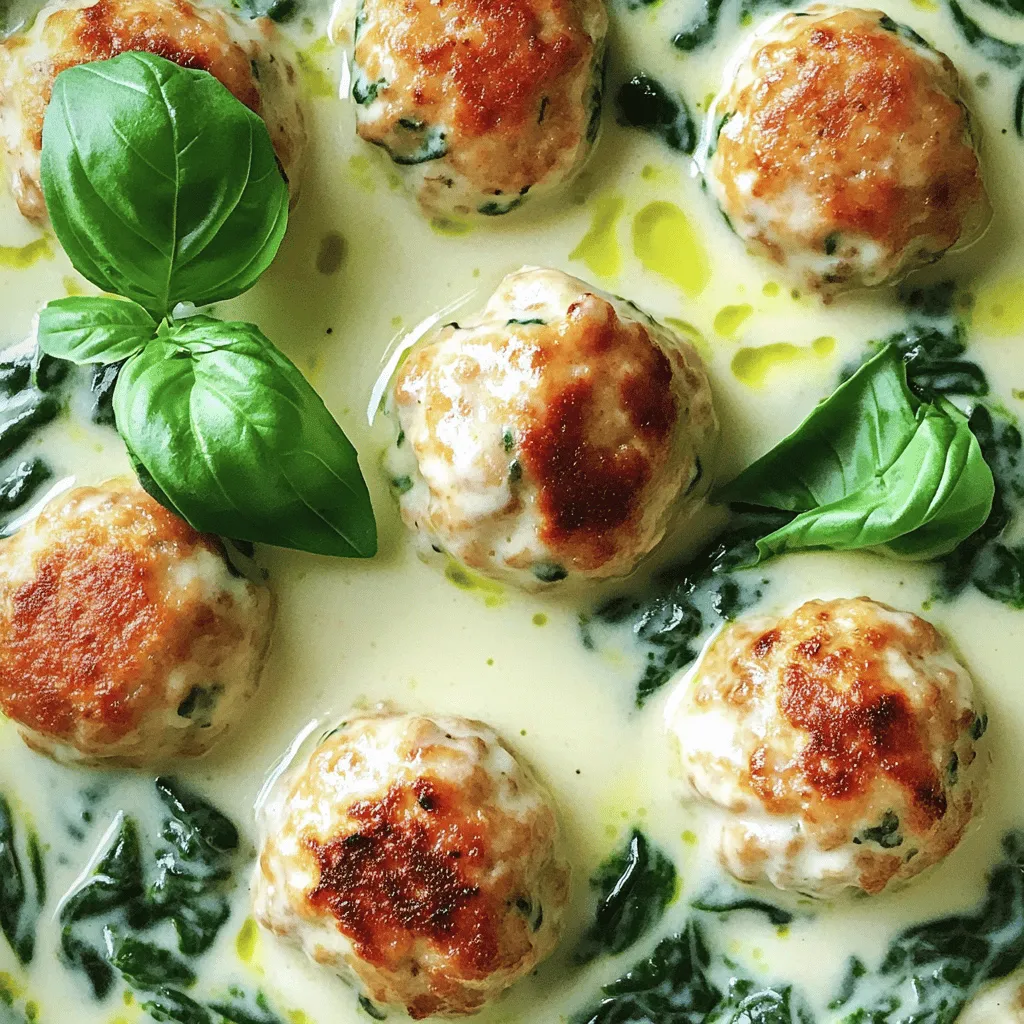 Chicken Ricotta Meatballs in Spinach Alfredo Sauce Recipe