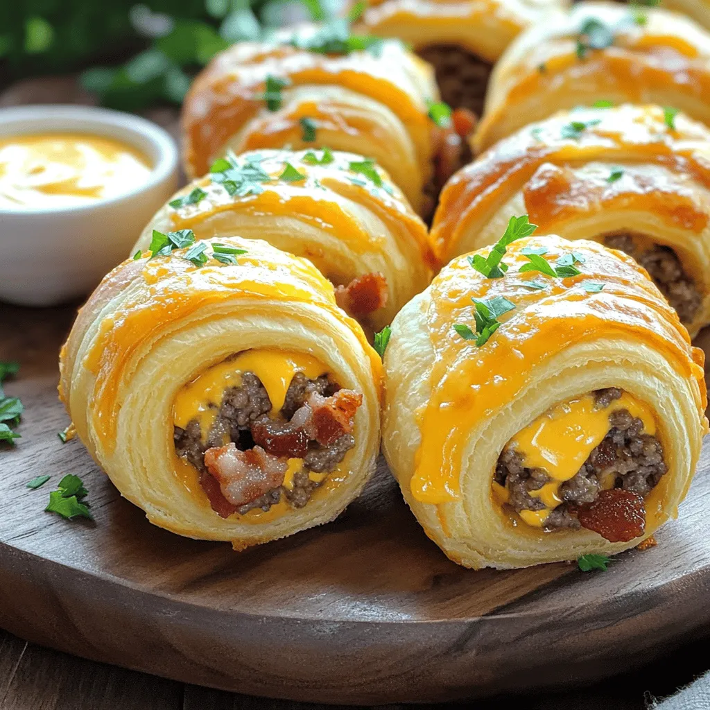 Garlic Butter Bacon Cheeseburger Rollups Mouthwatering Meal