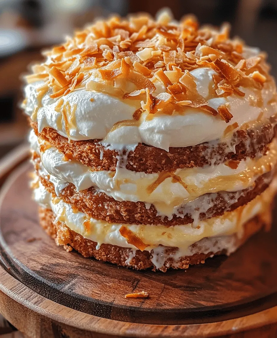 If you’re searching for a dessert that embodies the essence of paradise, look no further than the Creamy Coconut Bliss Cake. This delightful treat is not just a cake; it is a piece of tropical heaven on a plate. With its rich, creamy texture and vibrant coconut flavor, it stands out as the perfect centerpiece for any gathering, be it a casual family dinner, a festive celebration, or a summer barbecue. The combination of light sponge cake and luscious coconut cream creates a harmonious balance that will leave your guests raving and wanting more.