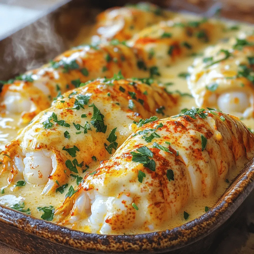 To make creamy garlic butter lobster tails, gather these key ingredients: