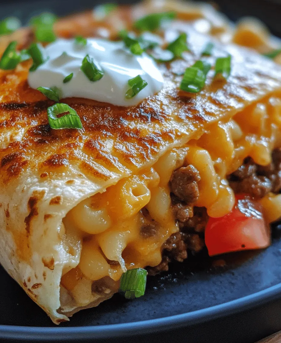 Explore the delightful fusion of flavors with our Mac & Cheese Beef Burrito recipe. This innovative dish combines the comforting essence of classic macaroni and cheese with the savory satisfaction of a hearty beef burrito. Imagine the creamy, cheesy goodness of mac and cheese enveloped in a warm tortilla, complemented by seasoned ground beef. It
