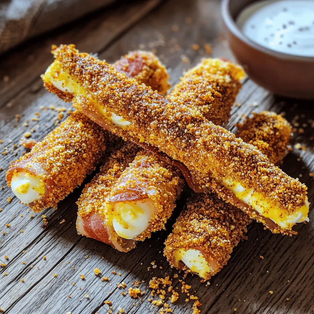 To make Nashville hot bacon-wrapped mozzarella sticks, you need some key ingredients. Each one plays a big role in making this snack spicy and tasty.