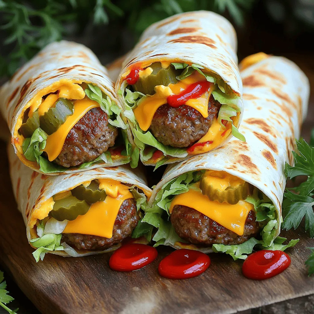 Grilled Cheeseburger Wraps Savory and Easy Snack