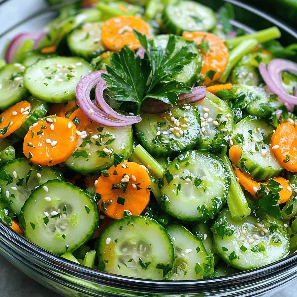 Crunchy Cucumber Carrot Celery Salad Delightful Dish