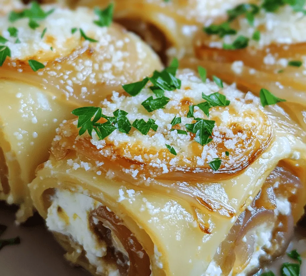 Imagine a dish that marries the heartwarming comfort of classic lasagna with the rich, savory flavors of French onion soup. Introducing French Onion Lasagna Roll-Ups, a delightful and innovative twist on two beloved culinary staples. This recipe brings together the best elements of both worlds, creating a meal that is not only visually appealing but also packed with flavor. Whether you
