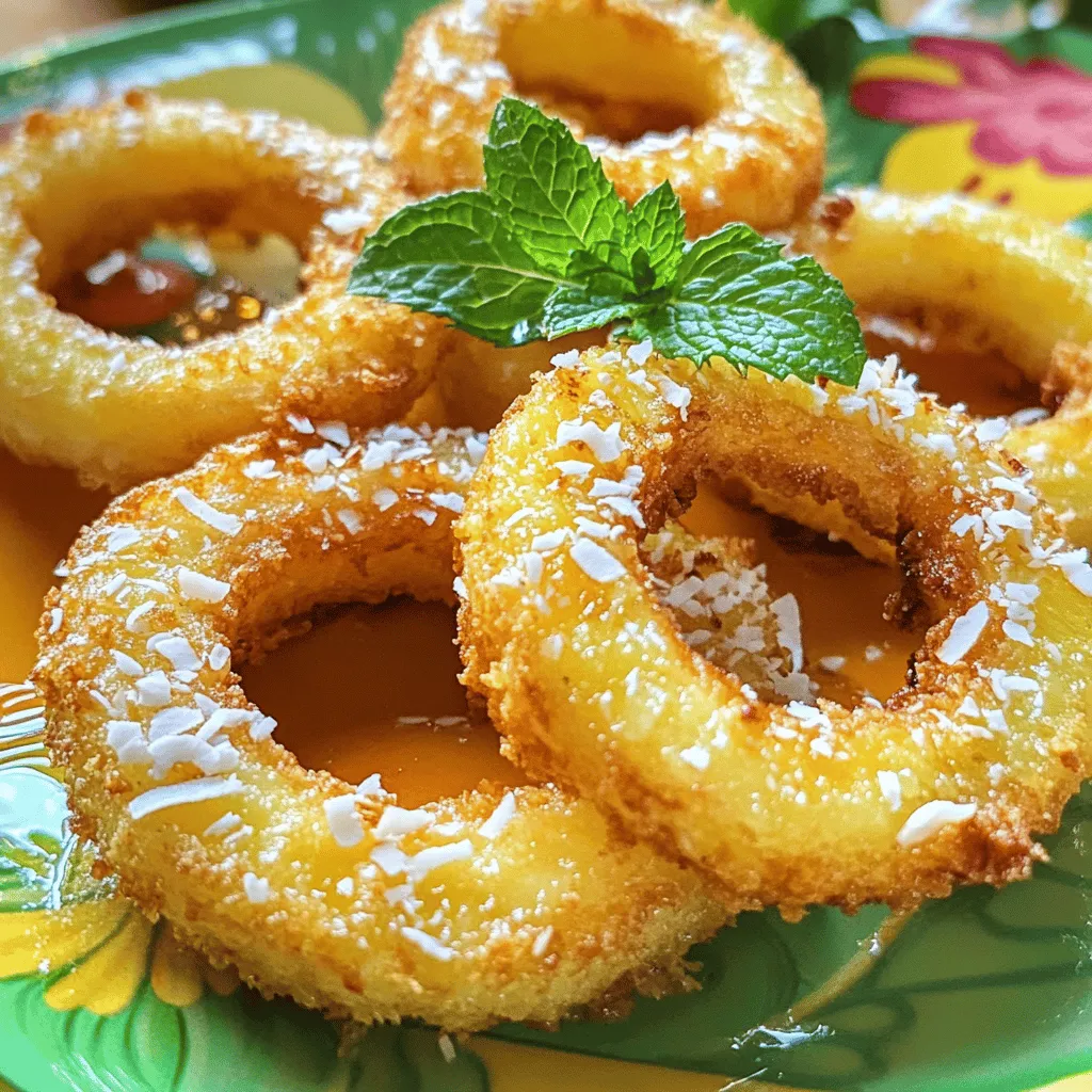 To make fried pineapple rings, you need a few key ingredients. The main item is fresh pineapple. You want it ripe and juicy for the best taste.