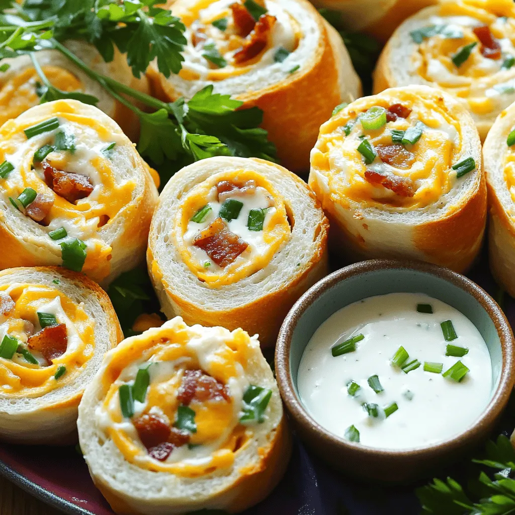 To make Bacon Cheddar Ranch Pinwheels, you need a few simple ingredients. First, you need 8 oz of softened cream cheese. This gives a rich and creamy base to the pinwheels. Next, you