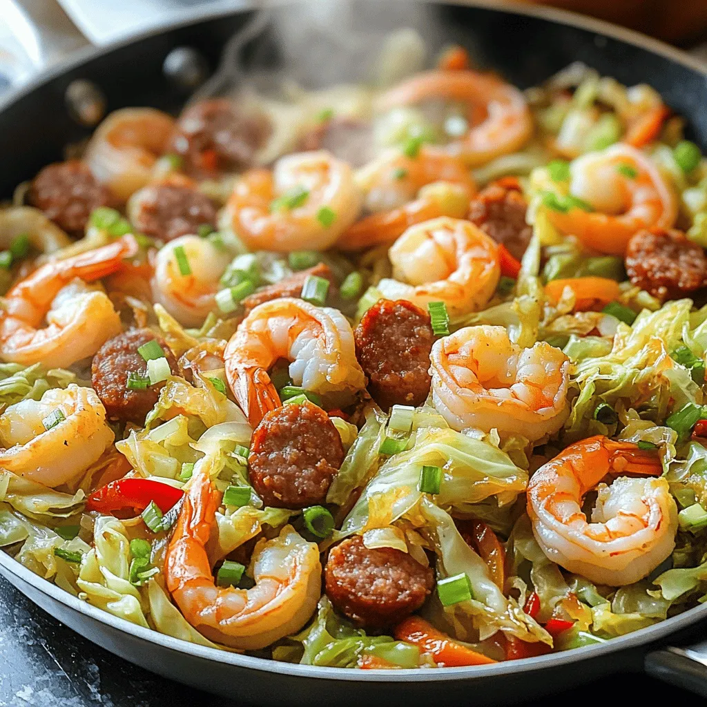 Fried Cabbage with Shrimp &#038; Sausage Savory Delight