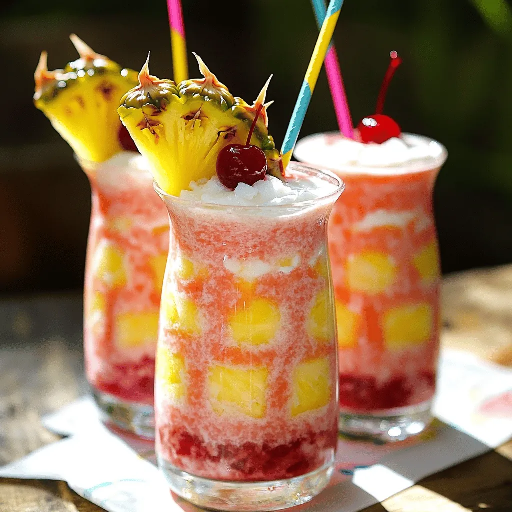 The Pink Flamingo Colada is a fun drink with bright flavors. To make it, you need some key ingredients. Each one adds to the taste and texture.