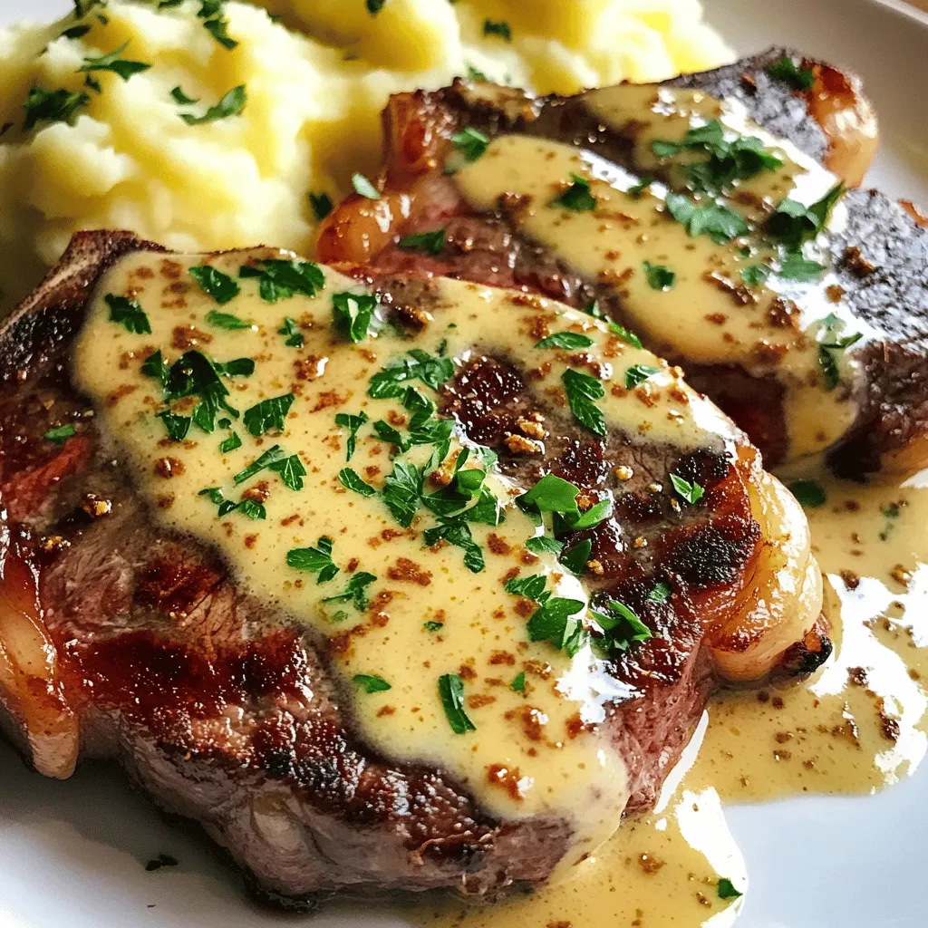 Steak with Bourbon Garlic Cream Sauce Savory Delight
