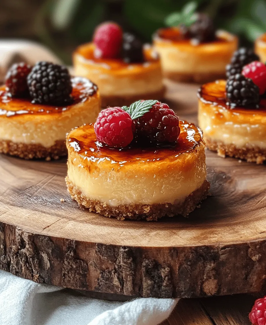 Indulging in a dessert is one of life’s greatest pleasures, and when two classic desserts come together, the result is nothing short of heavenly. Mini crème brûlée cheesecake bites are an exquisite fusion of rich, creamy cheesecake and the sophisticated, caramelized top of crème brûlée. This delightful dessert is not only visually stunning but also offers a perfect balance of flavors and textures that will leave your taste buds dancing.