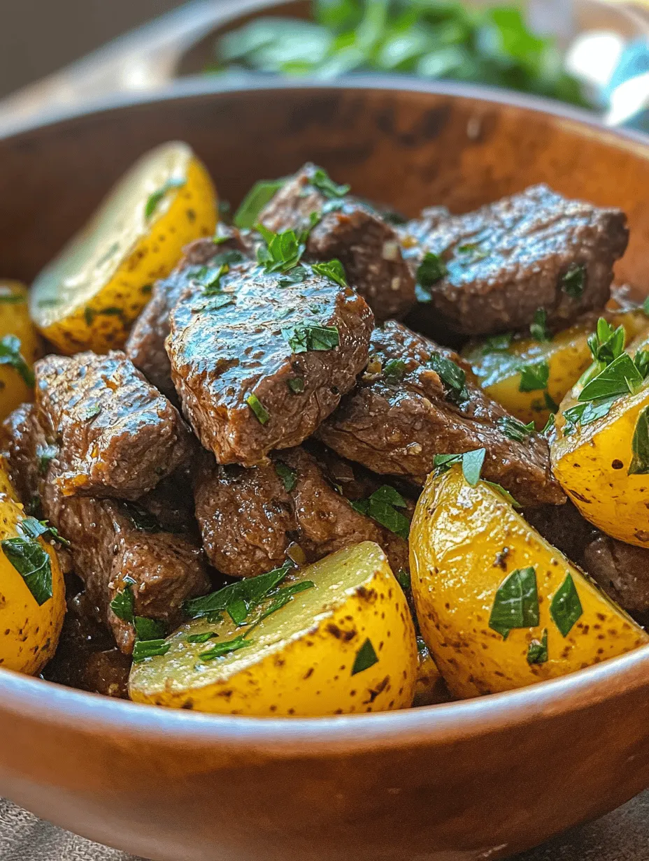 Slow Cooker Garlic Butter Beef Bites &#038; Potatoes