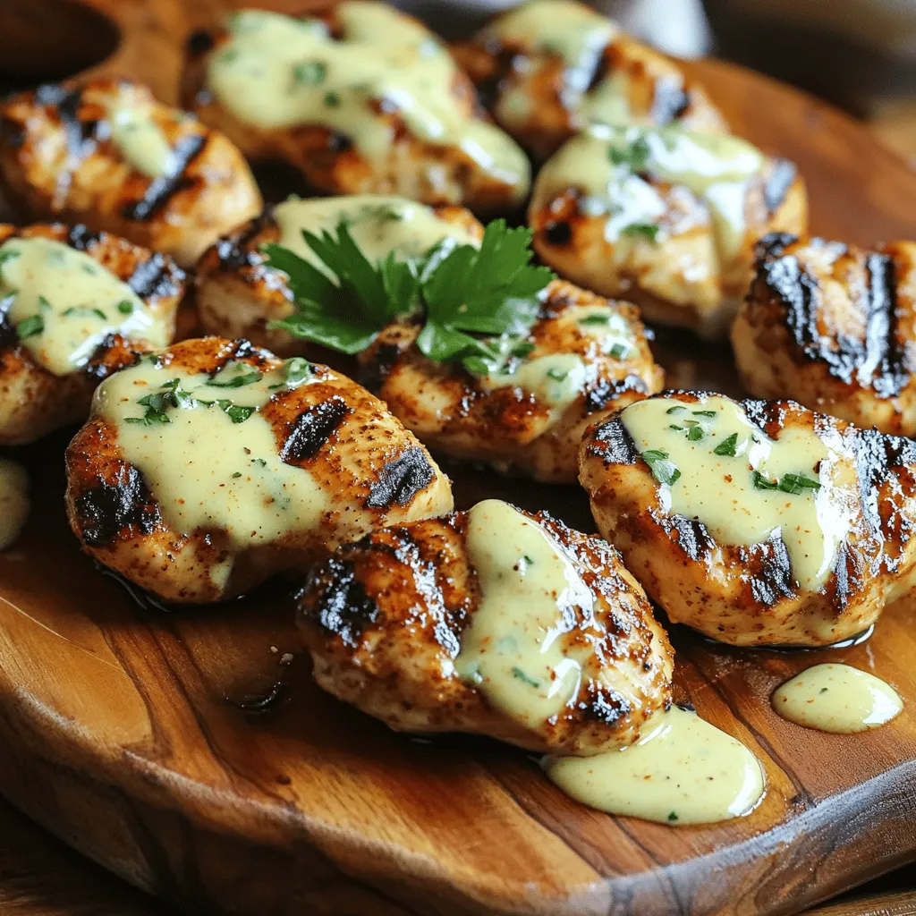 Grilled Chicken Bites with Creamy Garlic Sauce Delight