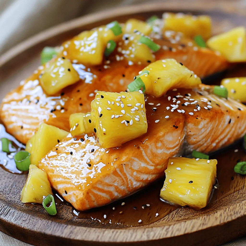 The honey pineapple salmon recipe shines with a few simple yet tasty ingredients. First, you need fresh salmon fillets. I like using skin-on fillets because they stay moist and flavorful. For this dish, aim for four fillets, each about six ounces.