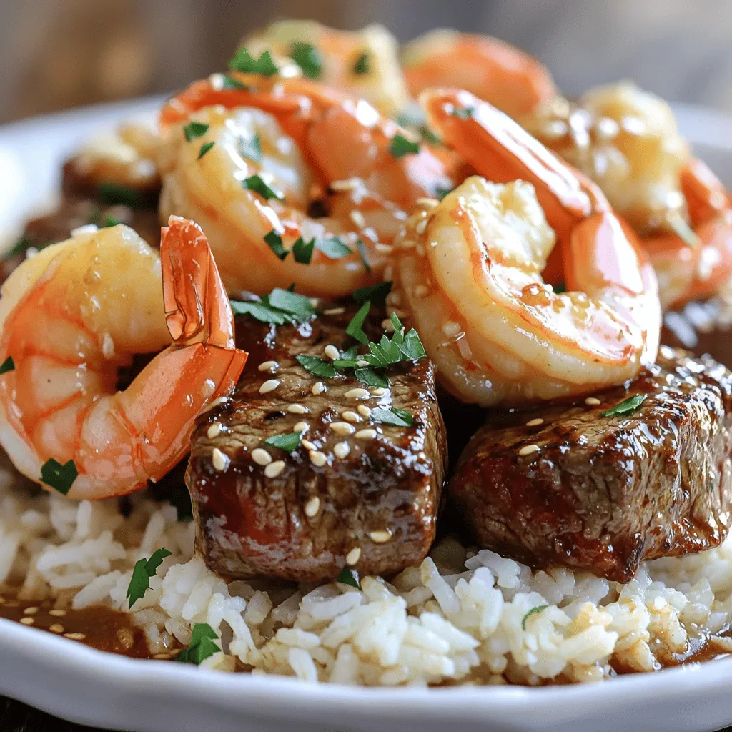 Savory Steak Bites and Shrimp in Garlic Butter Sauce