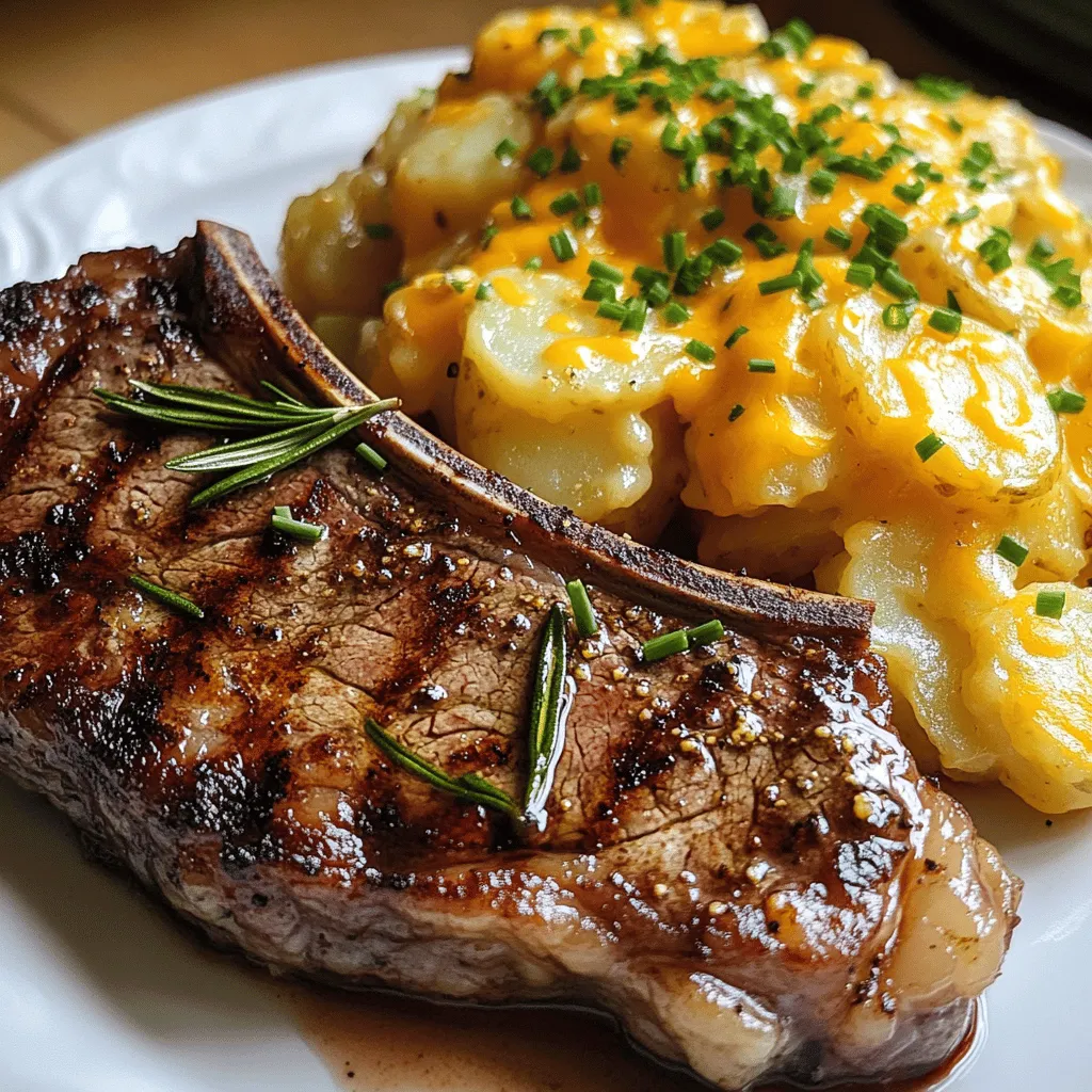 Ribeye Steak with Cheesy Scalloped Potatoes Delight