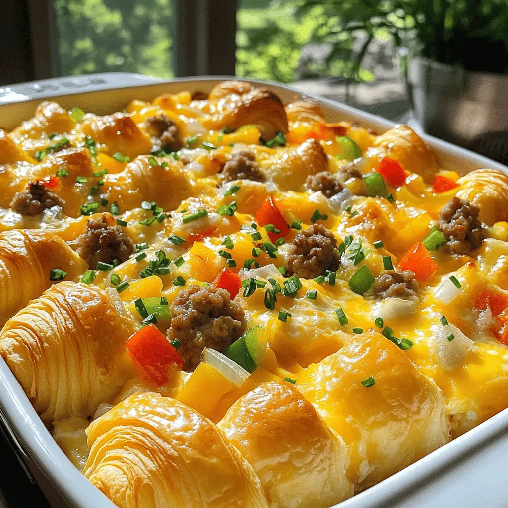 Overnight Croissant Breakfast Casserole Delight