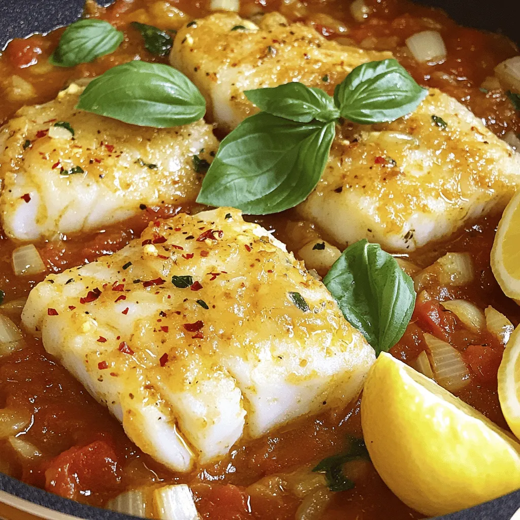 Mediterranean Cod with Tomato Basil Sauce Delight