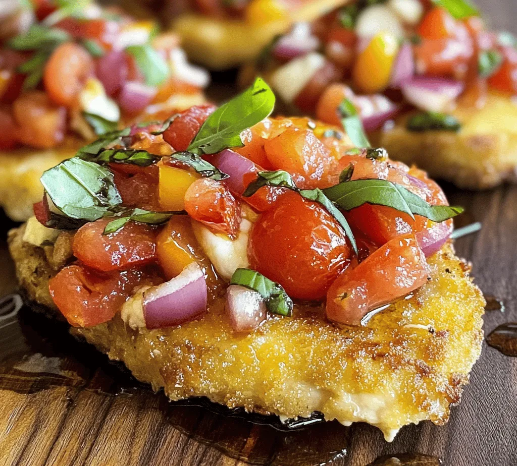 Bruschetta Chicken Cutlets are a delightful and innovative dish that captures the essence of classic Italian flavors while delivering the satisfying protein punch of chicken. This dish has gained popularity for its vibrant flavors, appealing presentation, and the perfect balance of freshness and comfort. If you’re looking for a meal that can impress guests at a dinner party or simply elevate your weeknight dinner, Bruschetta Chicken Cutlets are the perfect choice. The combination of juicy chicken cutlets topped with a fresh bruschetta mixture creates an explosion of flavor that is both simple to prepare and universally loved.