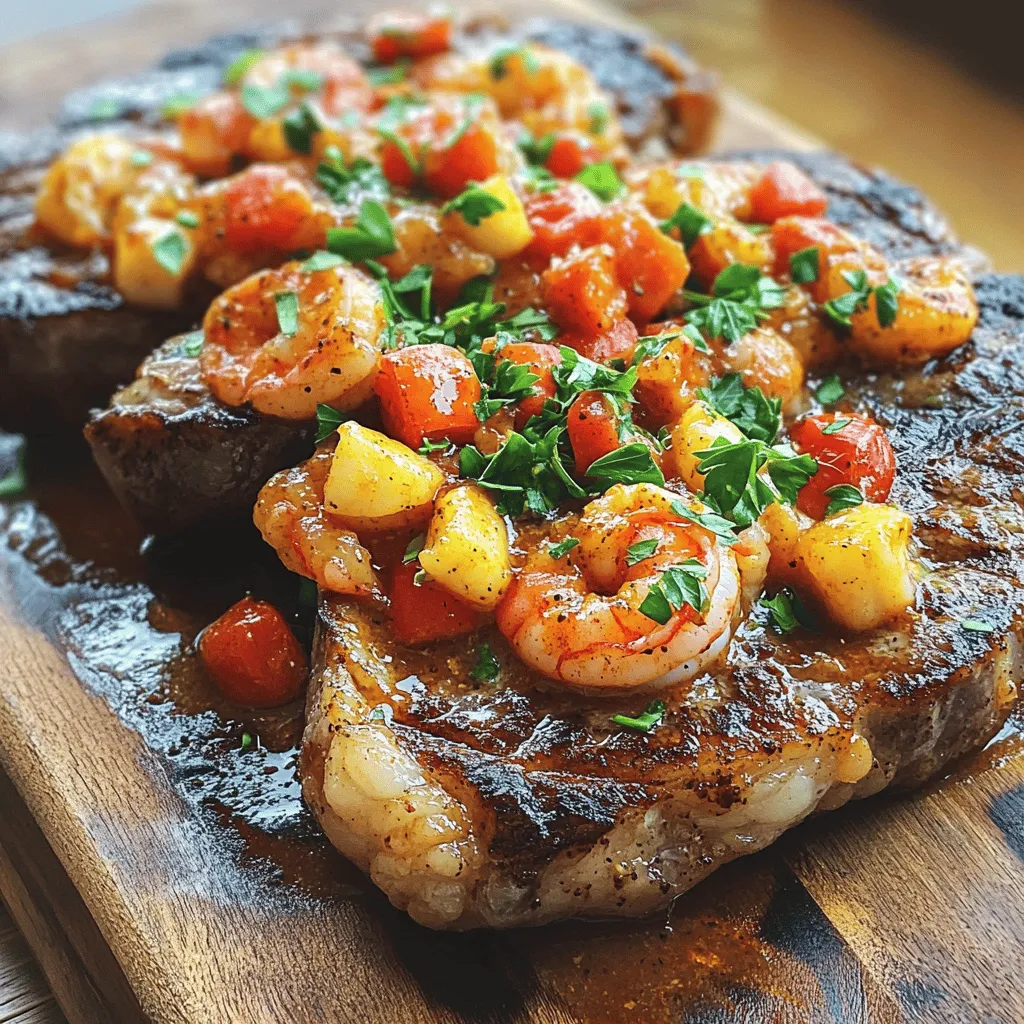 Savory Steak with Creamy Cajun Shrimp Sauce Surf and Turf