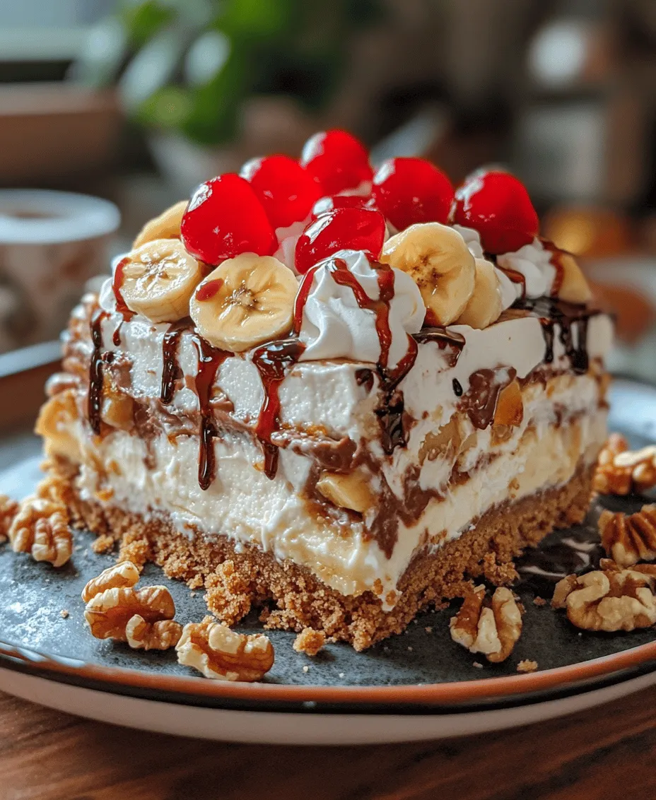 The No-Bake Banana Split Cake is a delightful dessert that brings the classic flavors of a banana split into a simple, no-bake treat. Perfect for warm days or when you