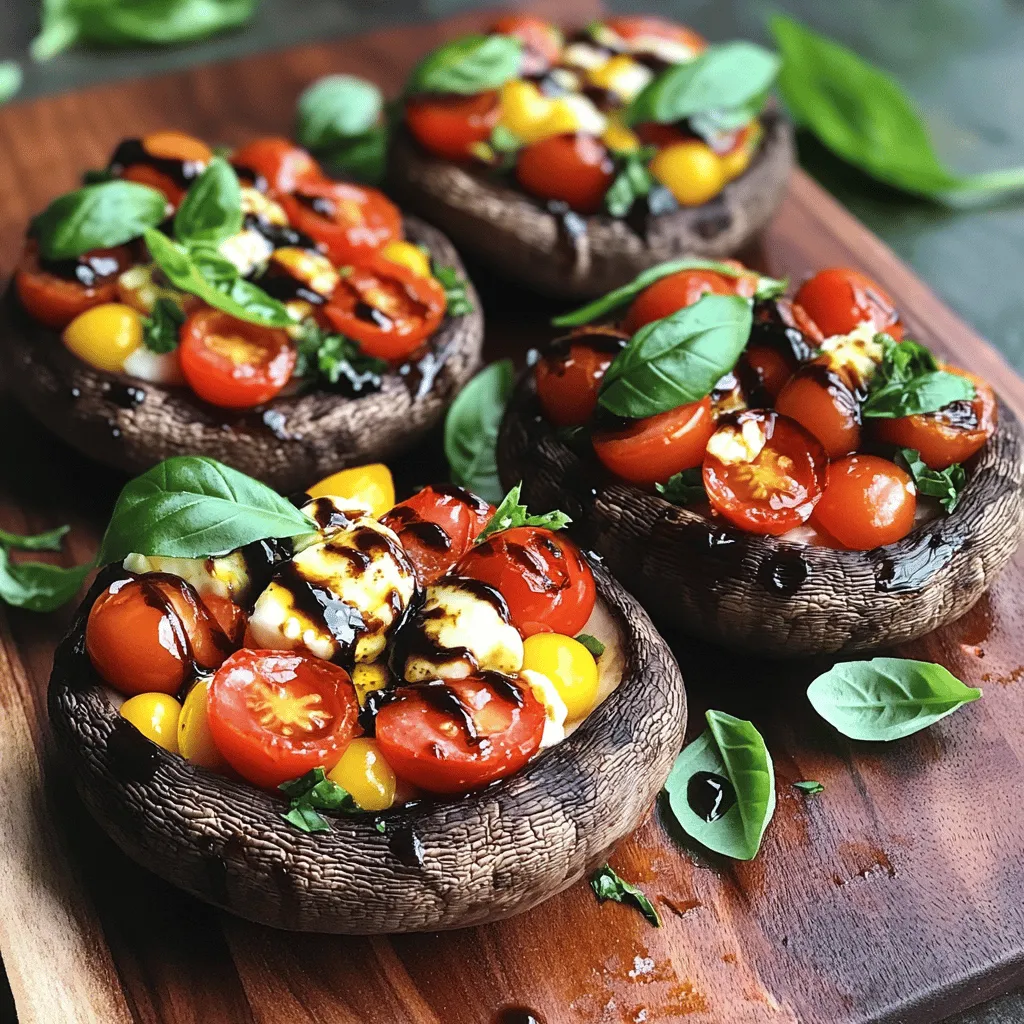 Portobello Mushrooms Filled with Caprese Delight Recipe