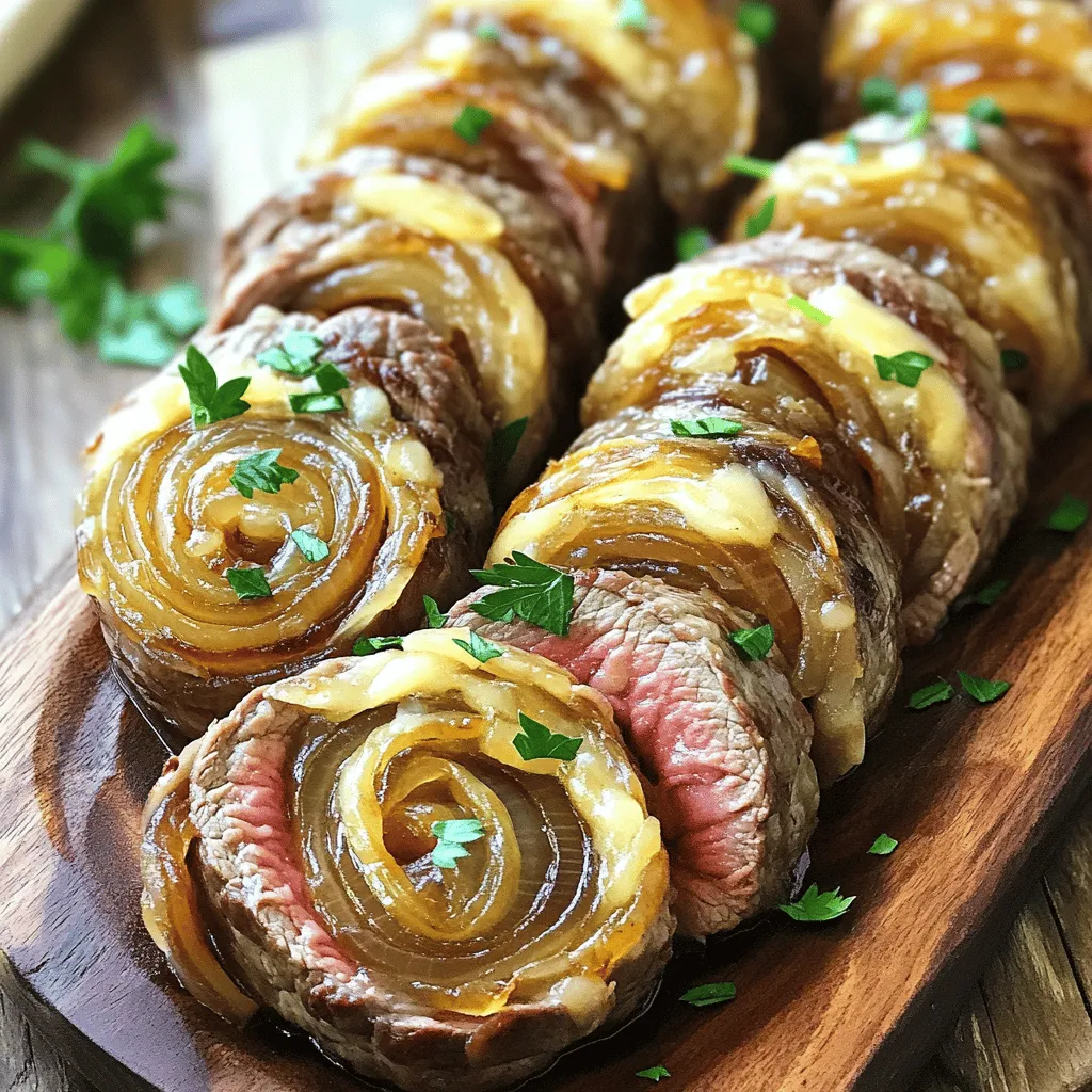 French Onion Steak Pinwheels are a tasty and fun dish. They blend the rich flavors of French onion soup with tender steak. These savory pinwheel appetizers are perfect for parties or family dinners. Each bite bursts with flavor and texture, making them a crowd-pleaser.