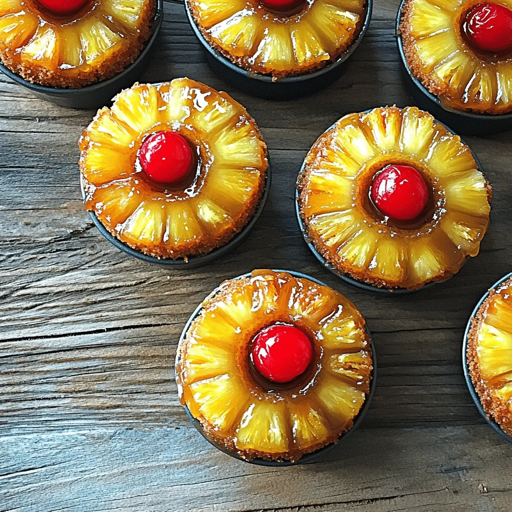 To make Muffin Tin Mini Pineapple Upside Down Cakes, you