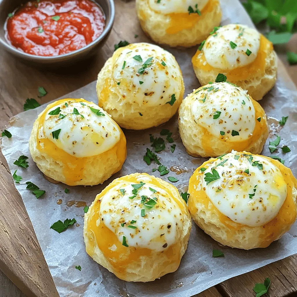 - 2 cans Pillsbury refrigerated biscuits (10 count each) - 1 cup shredded mozzarella cheese - 1/2 cup unsalted butter, melted