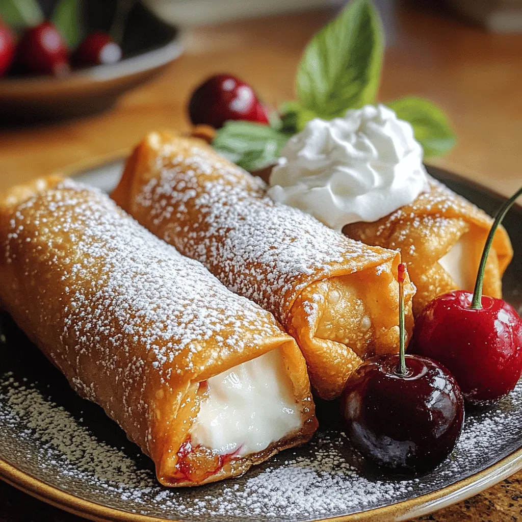 Cherry Cheesecake Egg Rolls Irresistible Dessert Treat