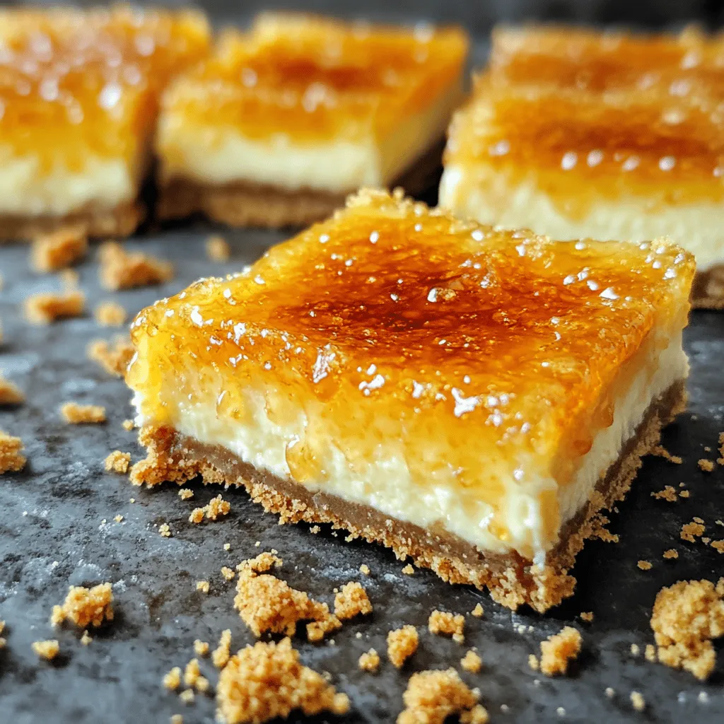 For crème brûlée cheesecake bars, you need fresh and simple ingredients. Each item plays a big role in the taste and texture.