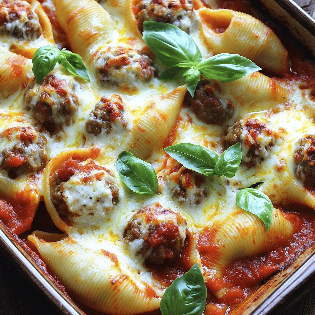 Hearty Stuffed Shells &#038; Meatball Bake Savory Delight