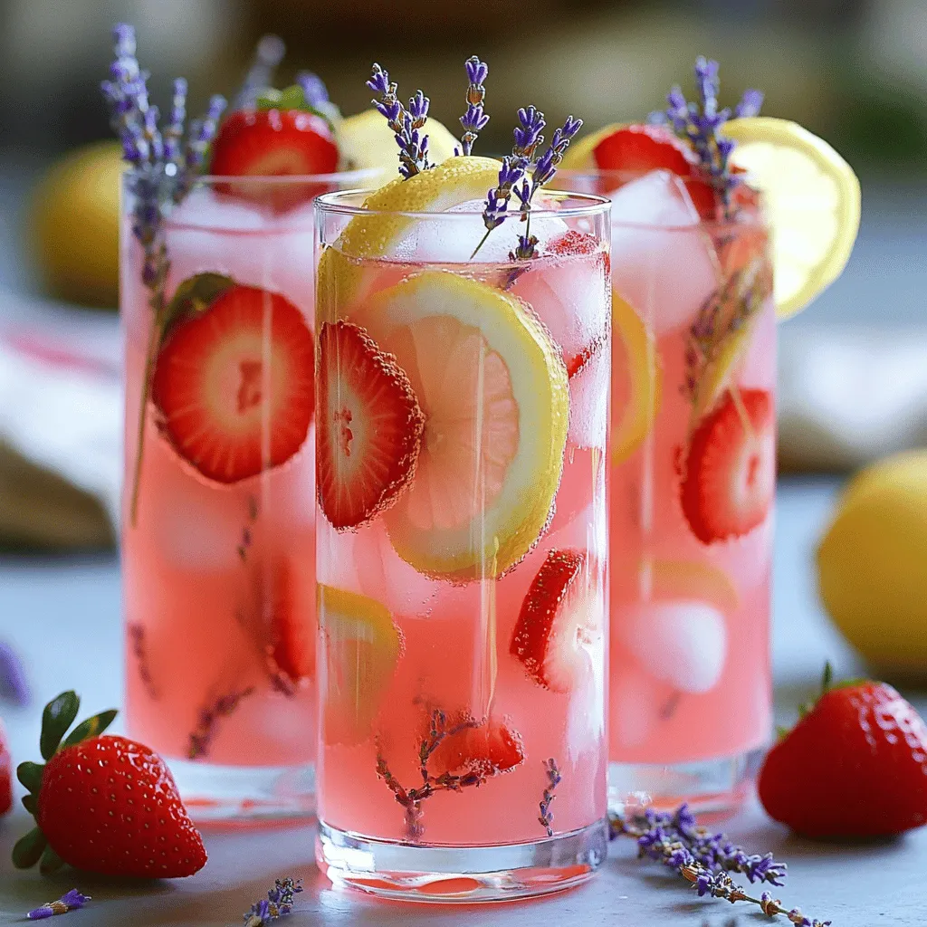 To make pink lavender lemonade at home, you need simple and fresh ingredients. The key items are fresh lemon juice, honey or agave nectar, culinary lavender buds, strawberries, and water. You can also use lavender essential oil for a stronger flavor. This pink lavender lemonade recipe is refreshing and perfect for warm days.