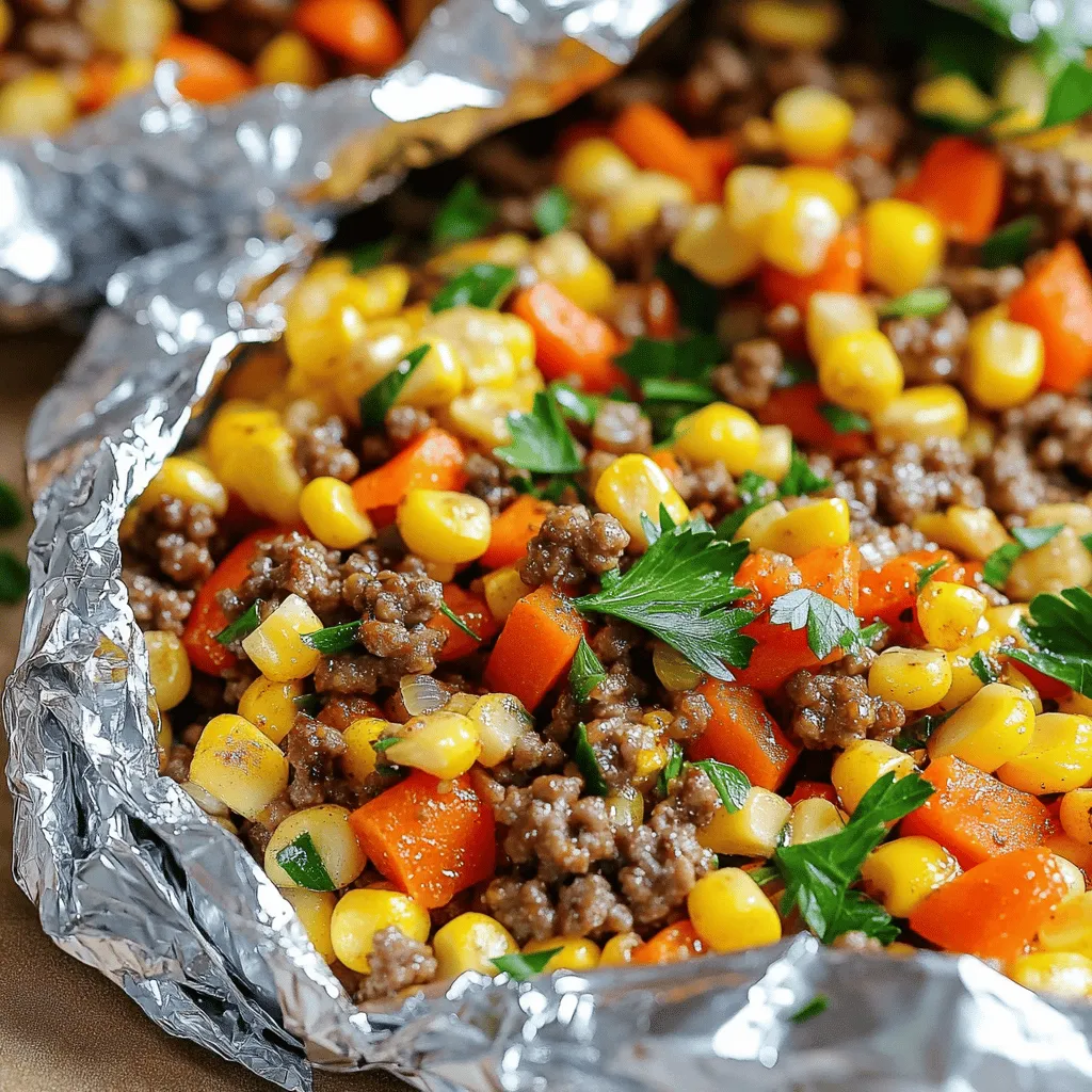 - 1 lb ground beef or turkey - 2 medium potatoes, chopped - 2 carrots, sliced - 1 red bell pepper, diced - 1 small red onion, chopped - 1 cup corn kernels (fresh or frozen) - 3 cloves garlic, minced - 2 tablespoons olive oil - 1 teaspoon smoked paprika - 1 teaspoon dried thyme - Salt and pepper to taste