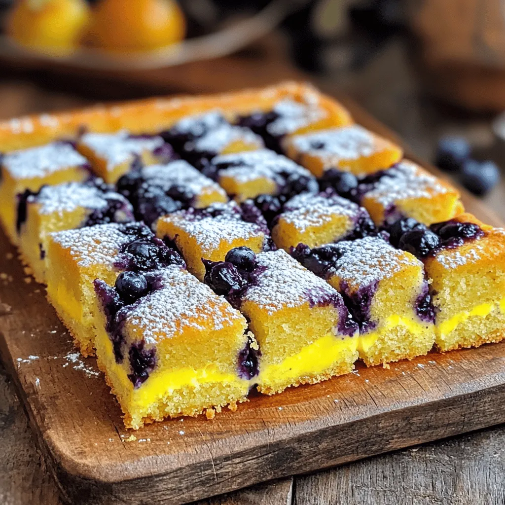 To make this tasty blueberry breakfast cake, gather these simple ingredients: