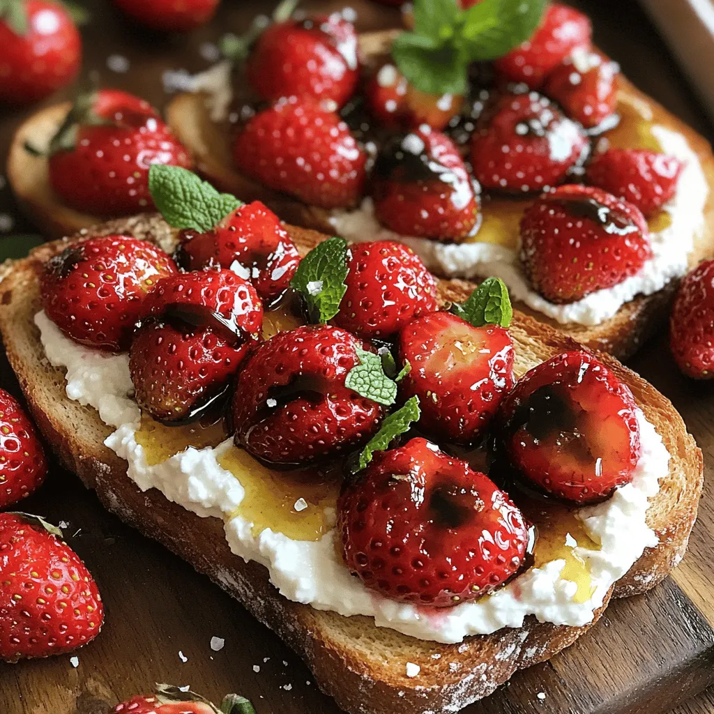 To make roasted strawberry whipped ricotta toast, gather these simple ingredients: