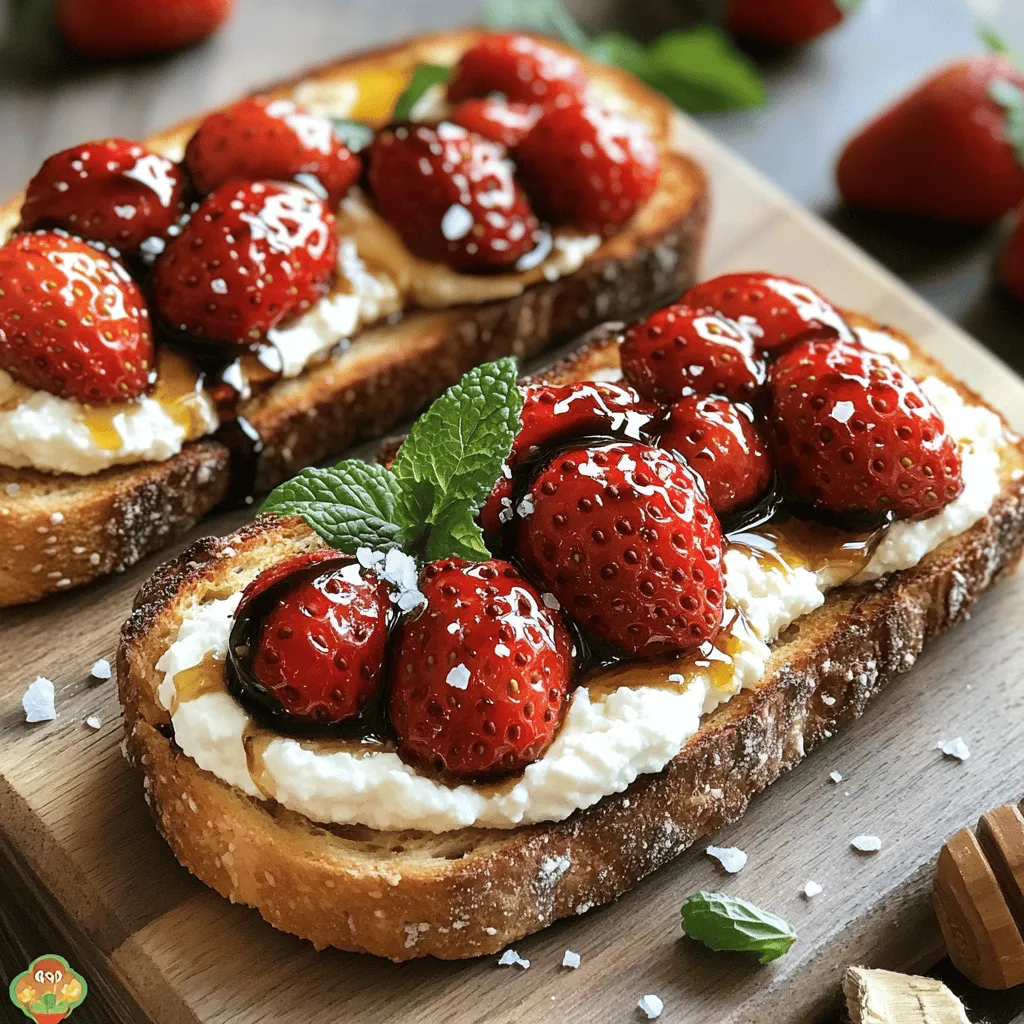 Roasted Strawberry Whipped Ricotta Toast Delight