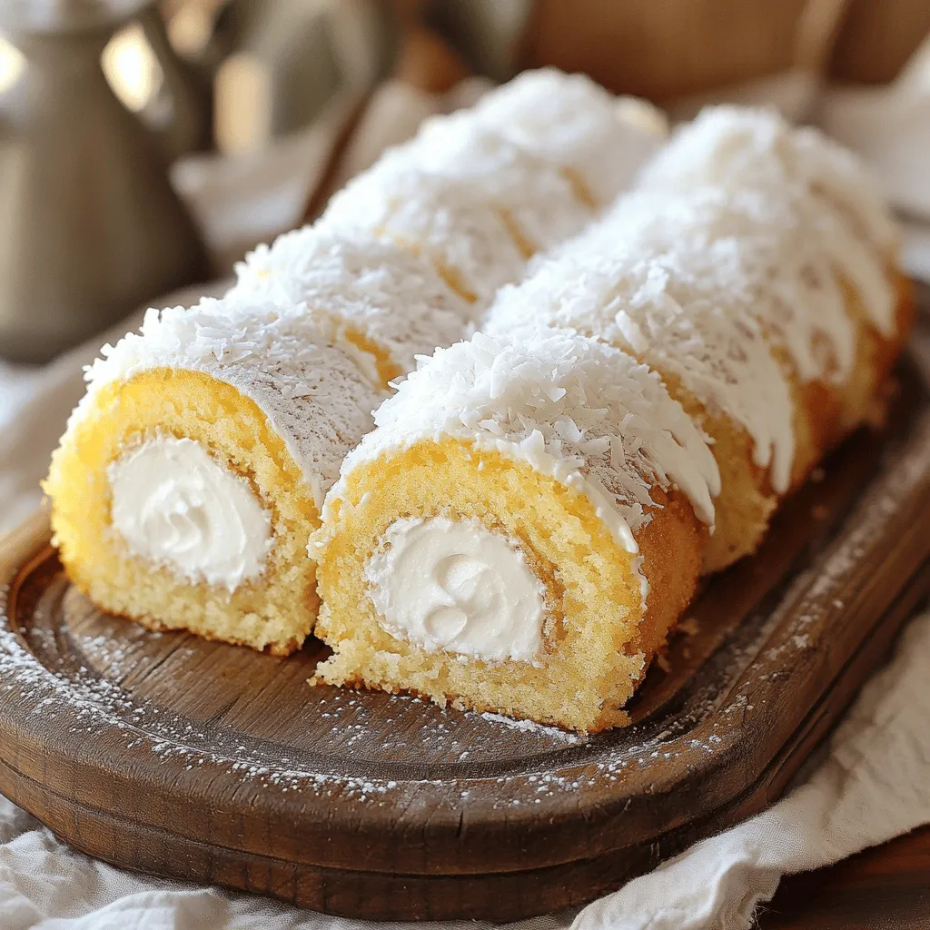 The Coconut Almond Swiss Roll Cake shines with its unique blend of flavors. Each ingredient plays a key role in creating this delightful treat.