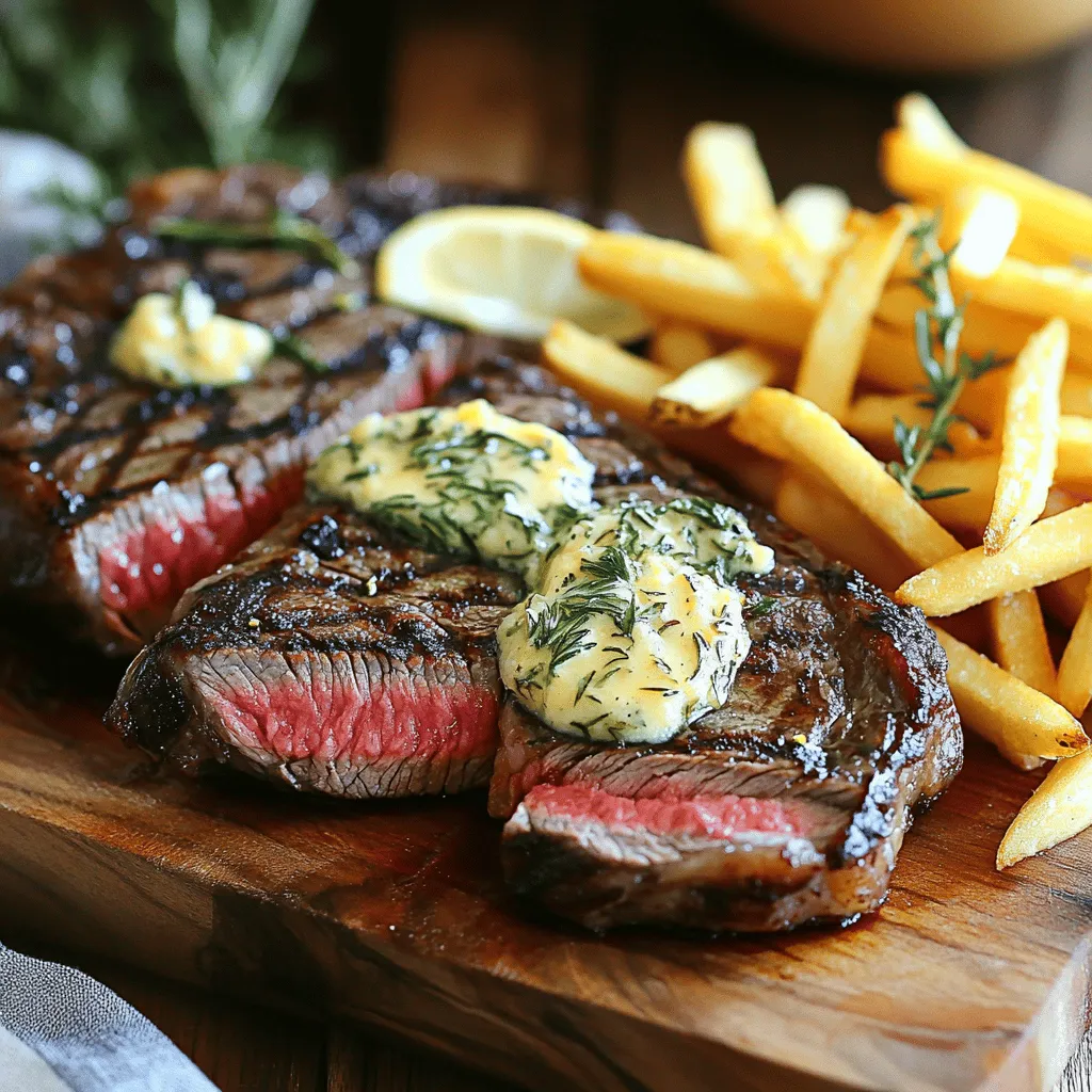 For a top-notch steak frites, start with ribeye steaks. They have great marbling. This adds flavor and juiciness. Use steaks that weigh about 8 ounces each. Season simply with salt and black pepper. This helps bring out the meat