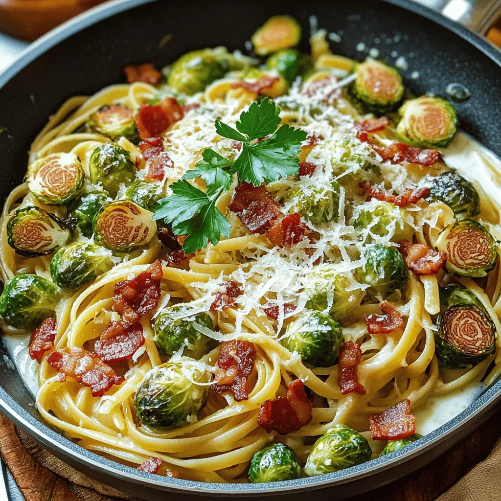 Sizzlin&#8217; Brussels Sprouts Bacon Pasta Recipe