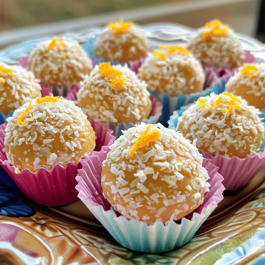 To make no bake orange creamsicle truffles, you need simple and tasty ingredients. This orange truffles recipe calls for almond flour, peanut butter, and maple syrup. These items create a creamy base. You also need the zest and juice of one large orange. This adds bright flavor. A bit of vanilla extract and salt enhances the taste. For the coating, white chocolate chips work well. You can use dairy-free chips if needed. Lastly, coconut oil helps melt the chocolate smoothly.
