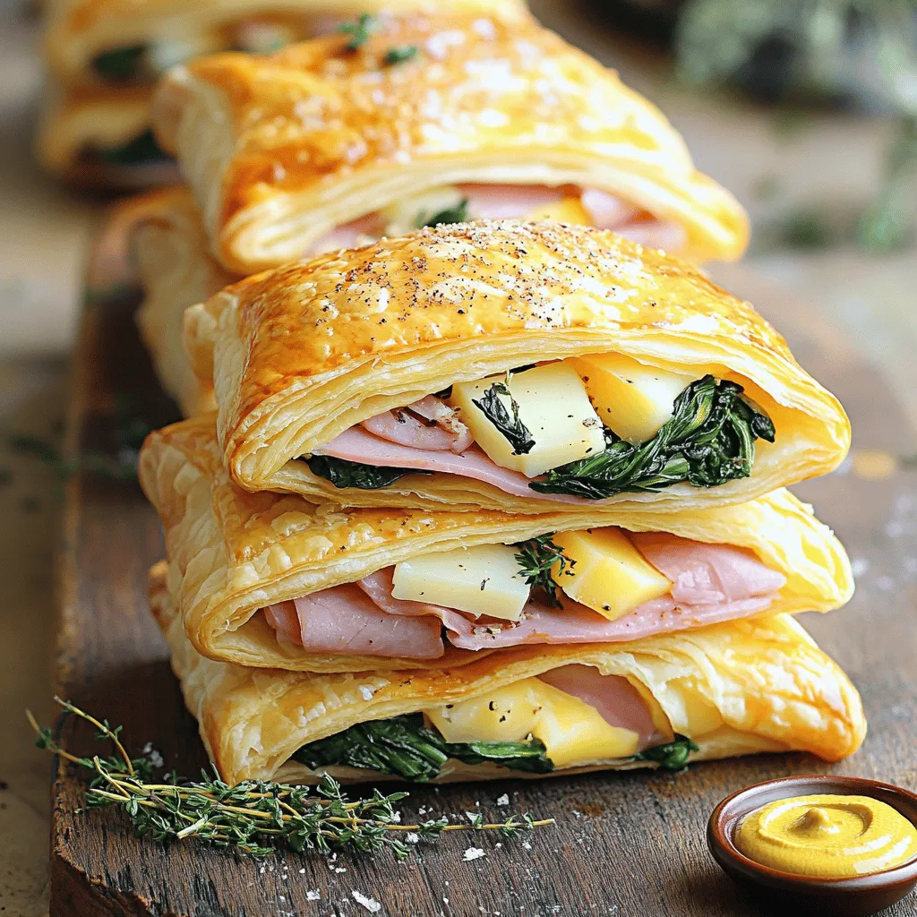 Crispy Ham &#038; Cheese Puff Pastry Stacks Delightful Snack