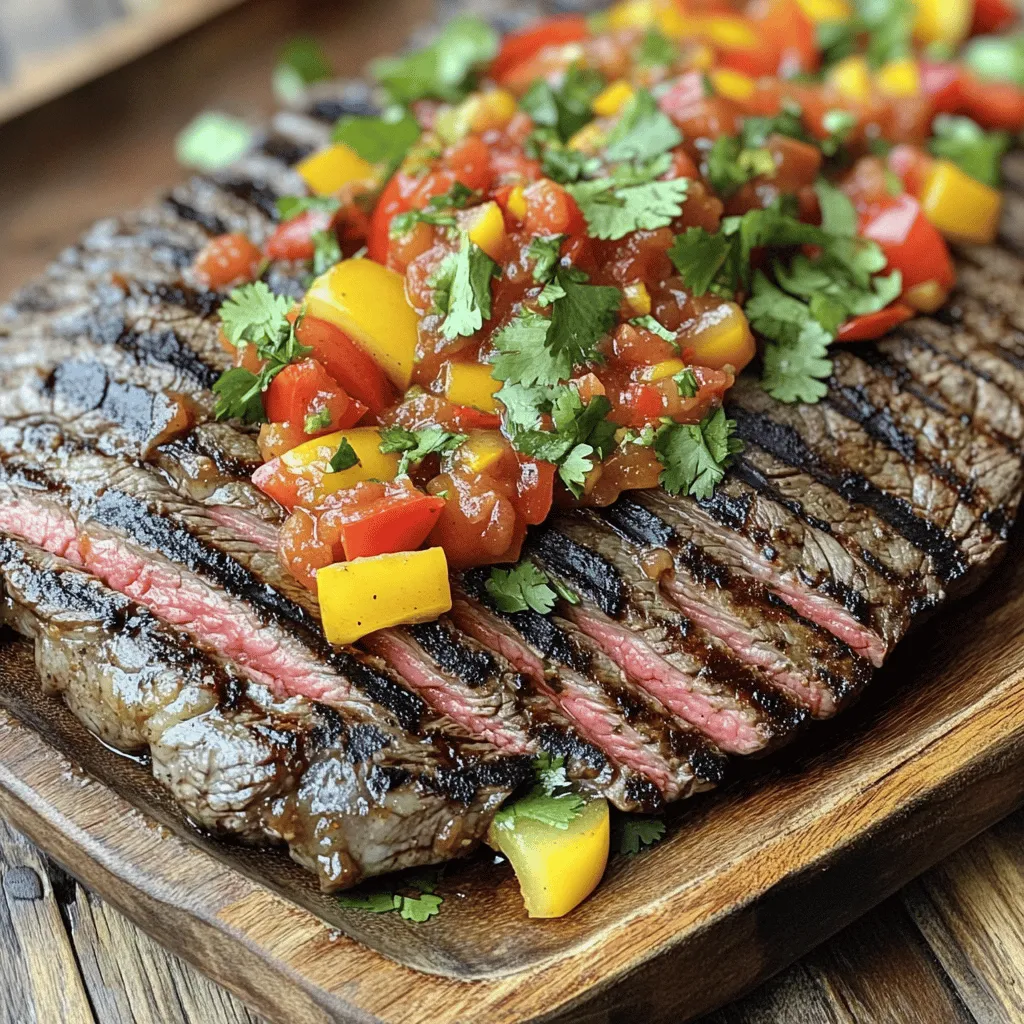 Grilled Flank Steak with Tomato Pepper Salsa Delight