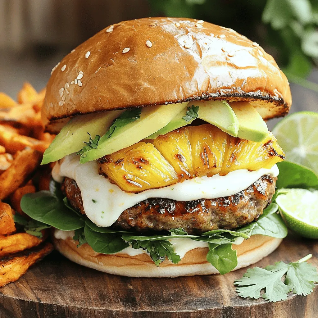 To make the Fiery Pineapple Teriyaki Burger, you need these key ingredients: