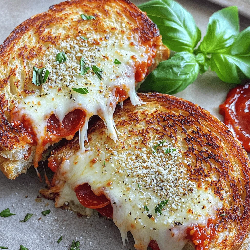 To make the best pizza grilled cheese, you need simple yet tasty ingredients.