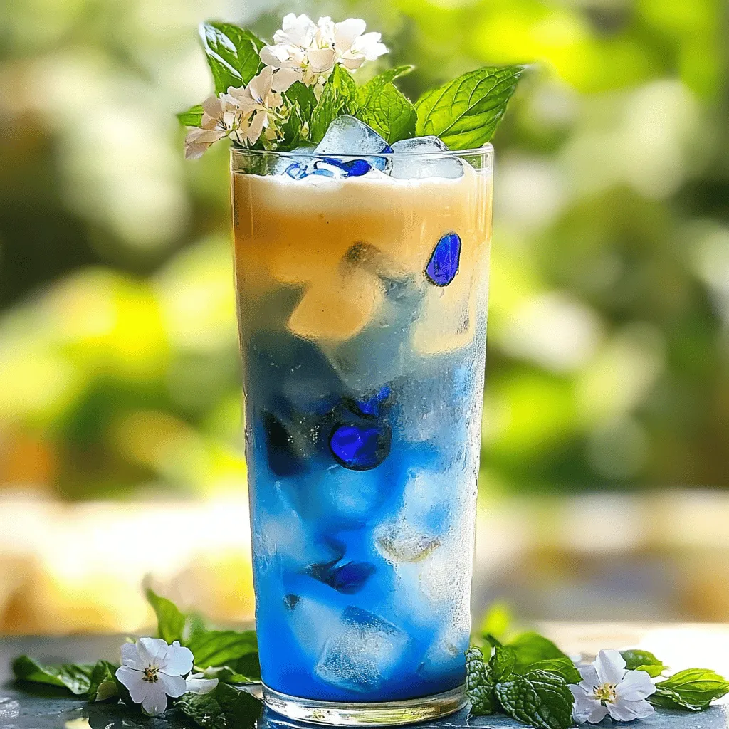 Iced Butterfly Pea Flower Tea Latte Refreshing Delight